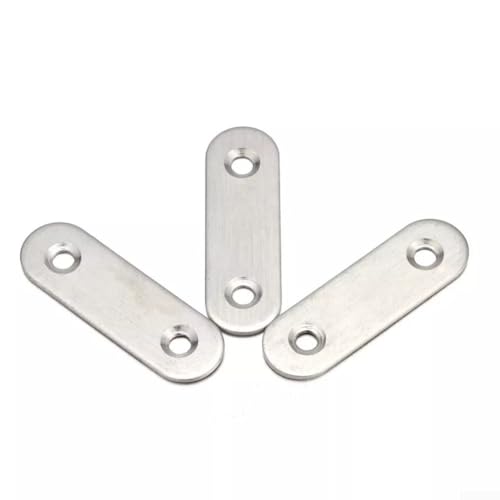10 soportes planos rectos de acero inoxidable para reparación y fijación, para refuerzo estructural y longevidad (37 x 16 mm)