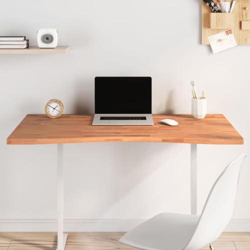 LAPOOH Tablero de Escritorio Madera Maciza de Haya 110x(55-60) x2,5 cm, Tablero de Mesa, Tableros para Escritorios, Tableros para Mesas De Comedor, Encimera Cocina - SPU:356057