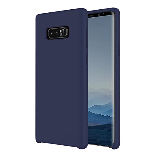 Image of LIRAMARK Liquid Silicone Soft Back Cover Case for Samsung Galaxy Note 8 (Midnight Blue)