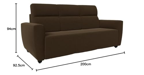 Image of Wakefit Sofa Set for Living Room | 3 Year Warranty | 3 Seater Sofa, Sofa Set, Wooden Sofa Set for Living Room, Three Seater Sofa - Belize (Fabric, Dark earth)