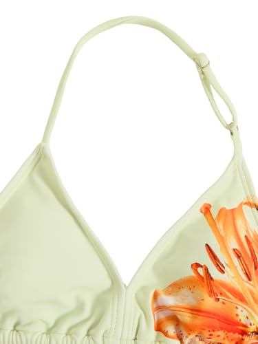 Image of RoseSeek Girl's 3 Piece Cute Bowknot Bathing Suit Halter Triangle High Waisted Swimsuit with Beach Cover Up Skirt