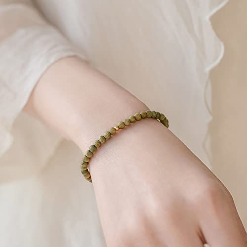 Pulsera Mala de Madera Verde Natural 6mm miniatura 4
