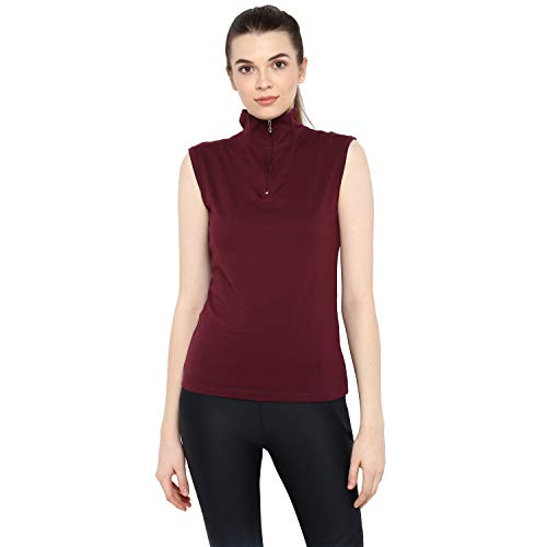 Image of Ap'pulse Women's Sleeveless 1 /4 Zip Hineck Tshirt(Pack of 2)