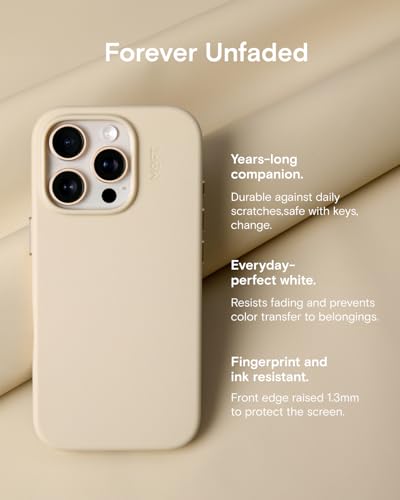 MOFT Capa Snap MOVAS™ para iPhone 16 Pro, compatível com MagSafe, capa magnética de couro vegano premium com sensação suave, cor duradoura minimalista, capa protetora de 6,3 polegadas, bege terra