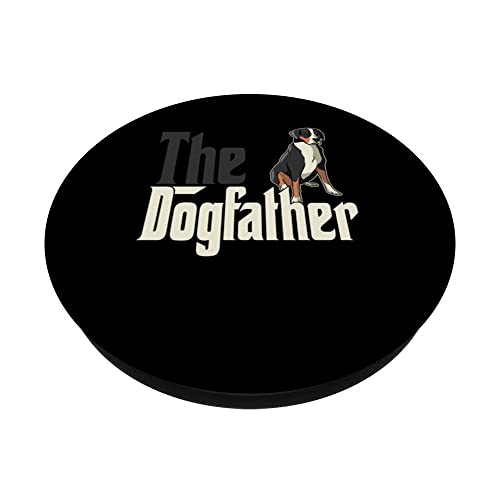 Swiss Mountain Dog Dog Dad Dogfather Dogs Daddy Father PopSockets Swappable PopGrip, Black - Image 2