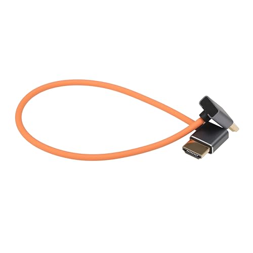 DRRI Cable HDMI de silicona suave 8K a 60Hz 4K a 120Hz HDMI derecho a abajo para Sony A7III A7S3, FX3, FX6, FX30, BMPCC 4K 6K, Nikons Z6 Z7, Ronin S, BM5/Atomos Ninja V Monitor (30 cm) - imagen 2