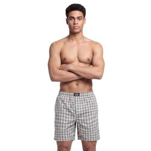 Image of Levi's 024 Boxer Shorts for Men | 100% Poplin Cotton | Checked Men's Boxers | Durable & Breathable | Smooth Hand-Feel | Inner Elastic Waistband | Functional Fly | Relaxed Leg Opening | Pack of 1