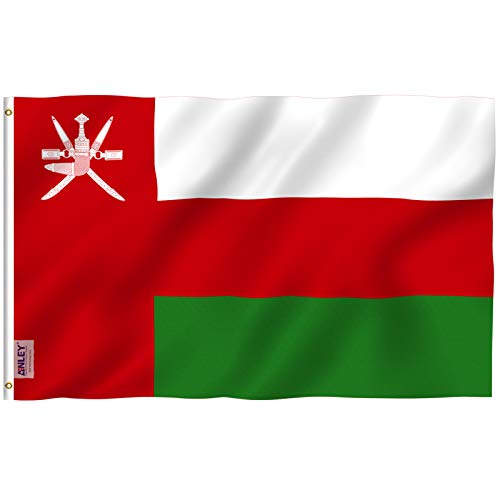 ANLEY Fly Breeze 3x5 Feet Oman Flag - Vivid Color and UV Fade Resistant - Canvas Header and Double Stitched - Sultanate of Oman Flags Polyester with Brass Grommets 3 X 5 FT