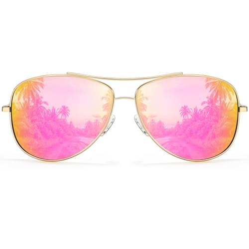 Image of KALIYADI Polarized Aviator-Sunglasses-for-Men Women Mens-Sunglasses: Lightweight Polit Sun Glasses Upgraded UV400 for Driving