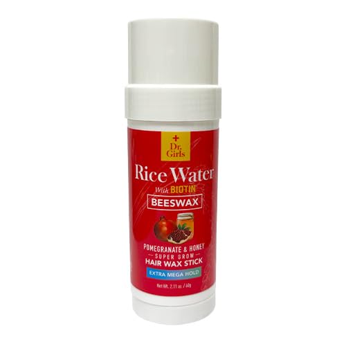Rice Water Extra Mega Hold Hair Beeswax Stick 2.11oz/ 60g (Pomegranate & Honey)