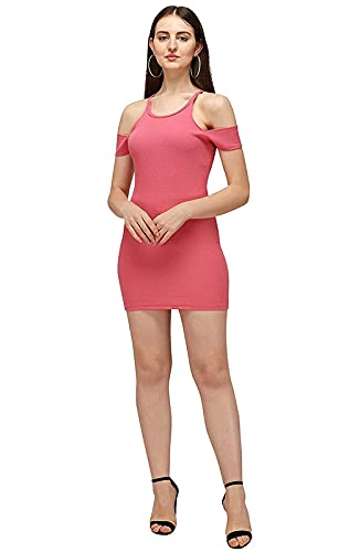 Buy Women's Casual Solid Shift Dress Pink (S) at Amazon.in