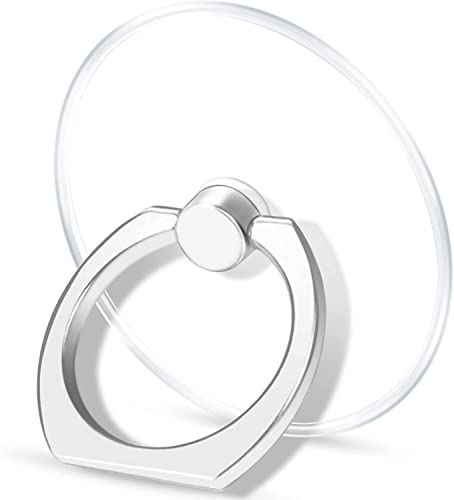 Image of KolorFish Transparent Phone Ring Stand Holder Mobile Phone Ring Holder Finger Grip 360 Degree Rotation (Transparent Round)