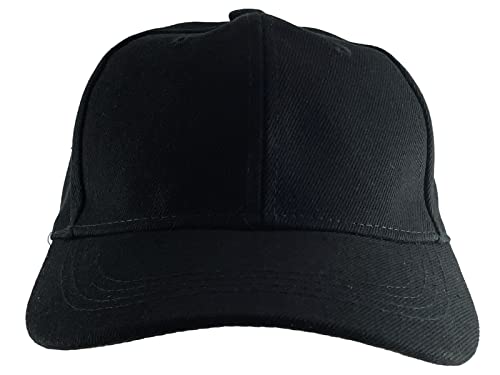 Topheadwear Blank Kids Youth Baseball Adjustable Hook And Loop Closure Hat Black #TOP1