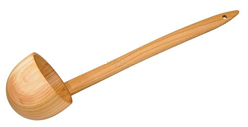 Louche en bois de cerisier naturelle pour cuisine et sauna