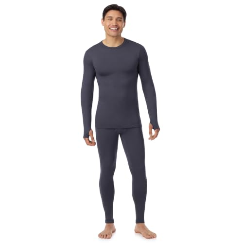 Image of Cuddl Duds Heavyweight 2 Piece Sets Base Layer Thermal Underwear for Men | Winter Clothing, Fleece Lined Long Sleeve Top & Leggings, Soft Lounge Set for Cold Weather, Moisture Wicking Heat Retention