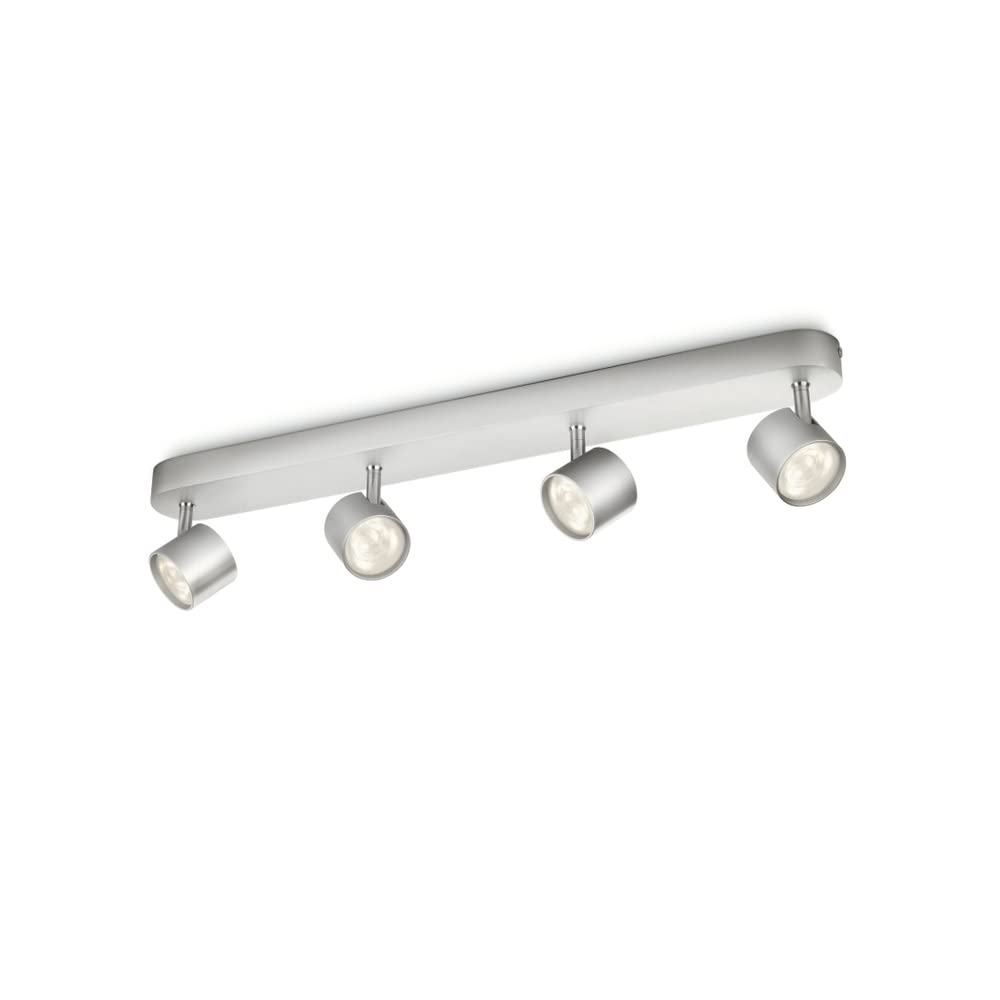 Philips MyLiving Star 4 Bar Spotlight Ceiling Light (Integrated 4 x 3 W LED Bulb) - Aluminium, Silver