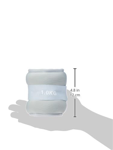 Image of Btag Soft Neoprene Ankle & Wrist Weights (1 kg x 2 Pcs) | Adjustable Strap | Unisex Leg & Arm Weight Cuffs for Gym, Workout & Training (Grey)
