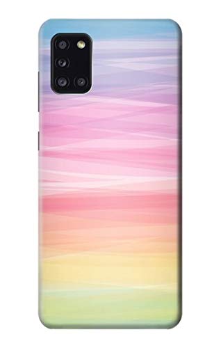 Coque Samsung Galaxy A31 arc-en-ciel pastel housse de protection silicone