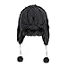 Women Fashion Trapper Hat Girl Winter Skiing Hat Ear-Flap Faux Fur Warm Aviator Hat Windproof Russia Hooded with Furry Ball Black