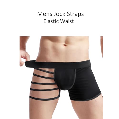 Mens Straps Underwear Ice Silk Boxer Briefs G-string Sexy Lingerie Straight Men Underpants4