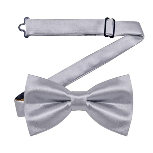 Image of YourTies Bow Ties for Men Pretied Bowties Solid Color Satin Bow Tie Formal Business Tuxedo Wedding Party Prom