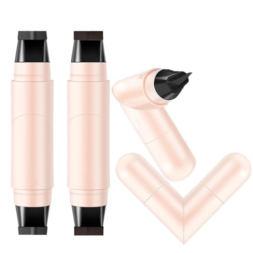 YIBABY 2 Pcs Rotating Winged Eyeliner Stamp, 2026 New One-Piece Eyeliners Gel, Eyeliner Pencil Set, Quick Dry SmudgeProof & Waterpoof Liquid Eye Liner Pen Tool for Beginners (Black & Brown)