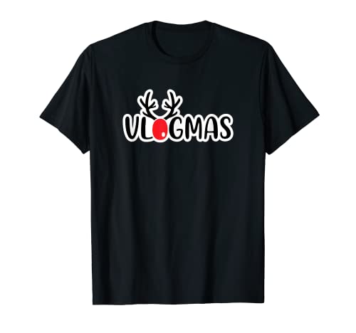 Vlogmas Rudolph Vlogger Natale divertente idea regalo bavaglio Maglietta