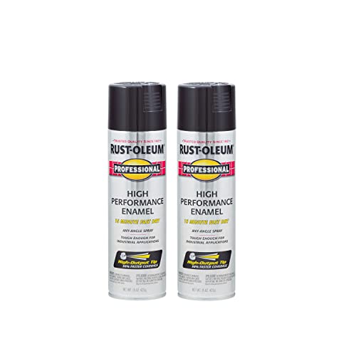 Image of Rust-Oleum 7579838-2PK Professional High Performance Enamel Spray Paint, 15 oz, Gloss Black, 2 Pack