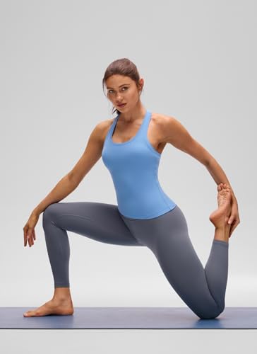 Image of CRZ YOGA Butterluxe Racerback Tank Waist Length | Yoga, Extremely Soft, Tight Fit, Scoop Neck, Sleeveless Tops for Women