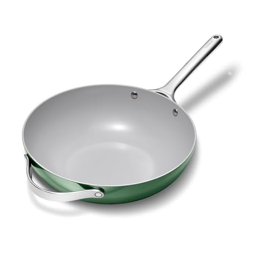 Caraway Non-Stick Stir Fry Pan - 12” Wok-Inspired Pan - Free From Forever Chemicals - High-Sloped Walls - Stainless Steel Handles - Sage