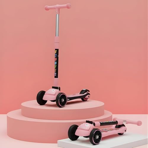 Image of Crackles Foldable Kick Scooter for Kids | Skating Cycle Style Scooter with Adjustable Handle & Foldable Design Lightweight Ride-On Toy for Boys & Girls Outdoor Toy