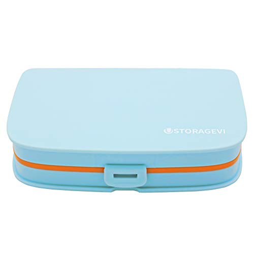 HRX Package Travel Pill Box Moisture Proof, Portable Purse Pill Case Holder Medicine Container with 6 Detachable Compartments