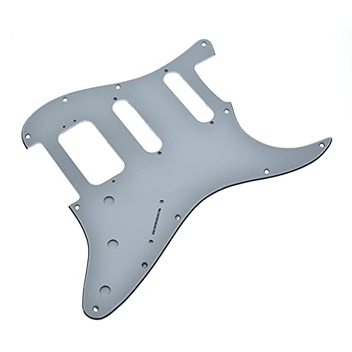 Image of Dopro 11-Hole Strat HSS Guitar Pickguard 3-Screw Humbucking Pickup Mount for American FD Stratocaster White 3 Ply