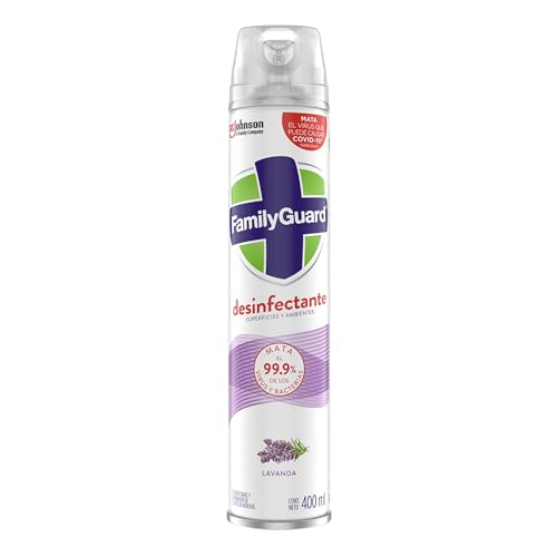 Listado y reviews de Desinfectante textil natural los 7 más buscados. 35 Family Guard Desinfectante de Superficies y Ambientes en Aerosol, Aroma Lavanda, 400mL