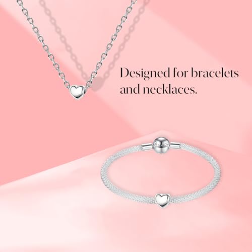 S925 Heart Charms for Pandora Bracelets and Necklaces, Gifts for Family Friend Loved One In Anniversary Birthday Christmas Mothers Day Valentine'S Day3