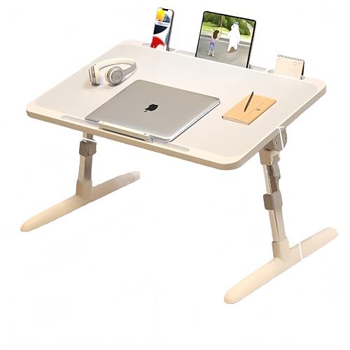 昇降式デスク 勉強デスク 収納付き ベッド用 窓辺デスク 折りたたみ式 パソコンデスク 学習机 オフィス ホームオフィス 北欧 省スペース ロフト 傾斜調整可能 (白【カードスロット+引き出し】)