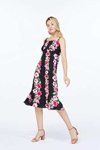 Image of Women's Hawaiian Mermaid Ruffle Dress Signature Prints | Mermaid Silhouette; Ruffle Hem; Soft Rayon Fabric; Signature Floral Prints; Resort Vacation Style