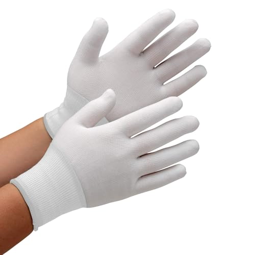 Image of AM SAFE-X Unisex Reusable Cotton White Gloves | Protection From Sun Burns, Dust, Pollution | For Women and Men (Pack of 6 Pcs)