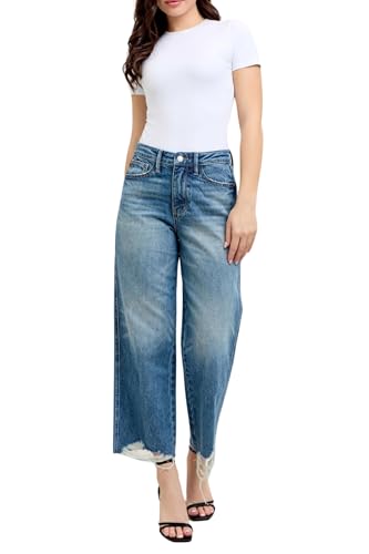 Judy Blue High Waist Rigid Magic Destroy Wide Leg Crop2