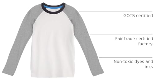 Image of Mightly Boys and Girls' Long Sleeve Raglan Shirt | Organic Cotton, Colorful Casual Stylish Clothes, Soft&Fresh Crew Neck Tee, Set for Toddlers&Kids, Fair Trade Certified 2Pack, Gray&Blue Galaxy, 4T