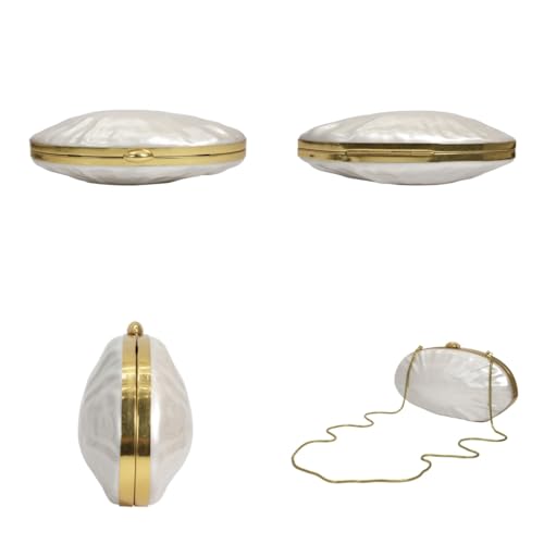 Image of RomanticDesign Women Shell Shape Acrylic Clutch Shiny Marble Purse Wedding Prom Party Evening Handbag