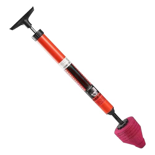 Desatascador de inodoro 2025, émbolo de inodoro mejorado para desbloquear tina, ducha, suelo, drenaje, tubo, obstrucción, mango largo, cepillo de limpieza suave (rojo, talla única)