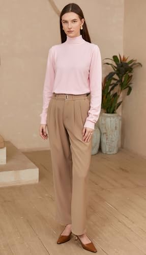 Image of SANGTREE Women's Turtleneck Sweaters Long Sleeve Pullover Tops | Breathable Lightweight Fabric| Fall Winter Fashion Outfits| Perfect for Daily,Office,Vacations,Holiday,Family Gatherings Etc.