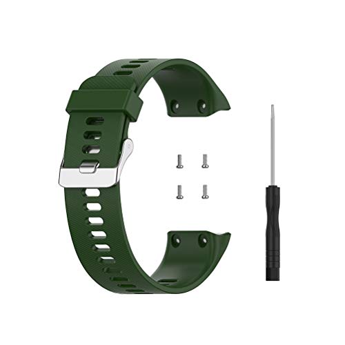 ZHAOCI Correa de Reloj Compatible con Garmin Forerunner35 / Forerunner35J / Forerunner 35 / Forerunner 30 Correa de Reloj de Silicona de Repuesto con 4 Tornillos de Repuesto