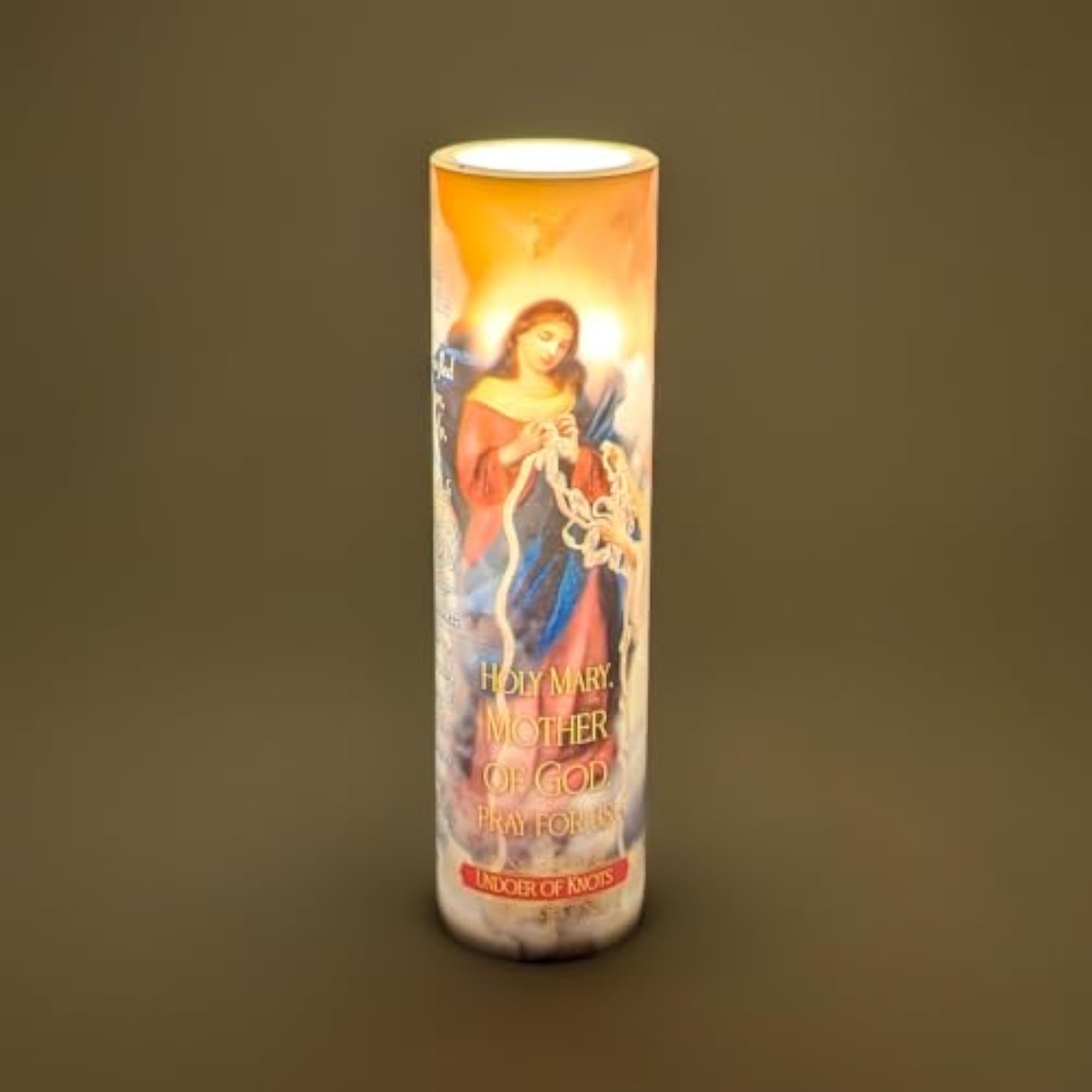 LED Prayer Candle, Undoer of Knots, Devotional Gift