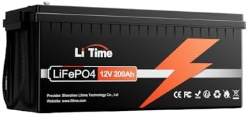 Litime 12V 200Ah Lithium Battery, LiFePO4 Battery with 100A BMS, Max. 15000 Deep Cycles, Backup Power for RV, Travel Trailer, Marine