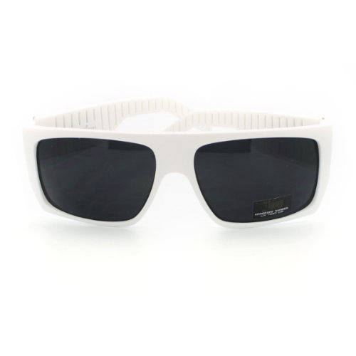 Locs Sunglasses Mens Flat Top Square Gangster Mob Fashion Shades White2