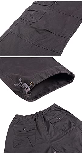 Cicilin Calça cargo masculina de algodão, para trabalho, acampamento, caminhada, vários bolsos, pern