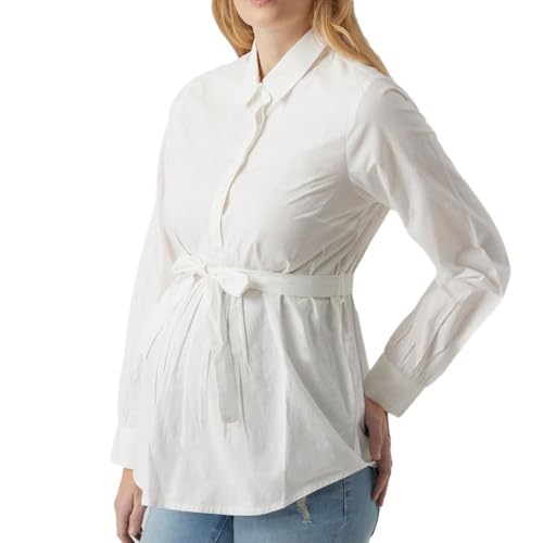 MAMALICIOUS Mama Licious - Blusa de maternidad para mujer, Blanco nieve., M