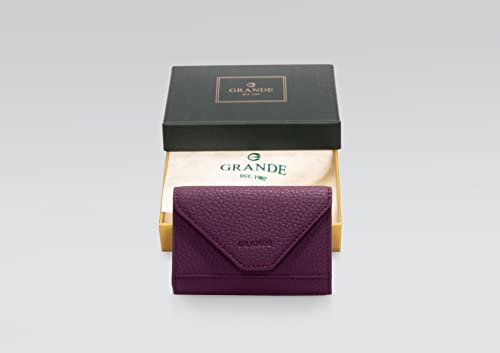 Image of grande 3639 Card Cases, Purple, 4.13*3.15*0.60, Leather Card Holder With Magnetic Closure, Small Women Accordion Wallet